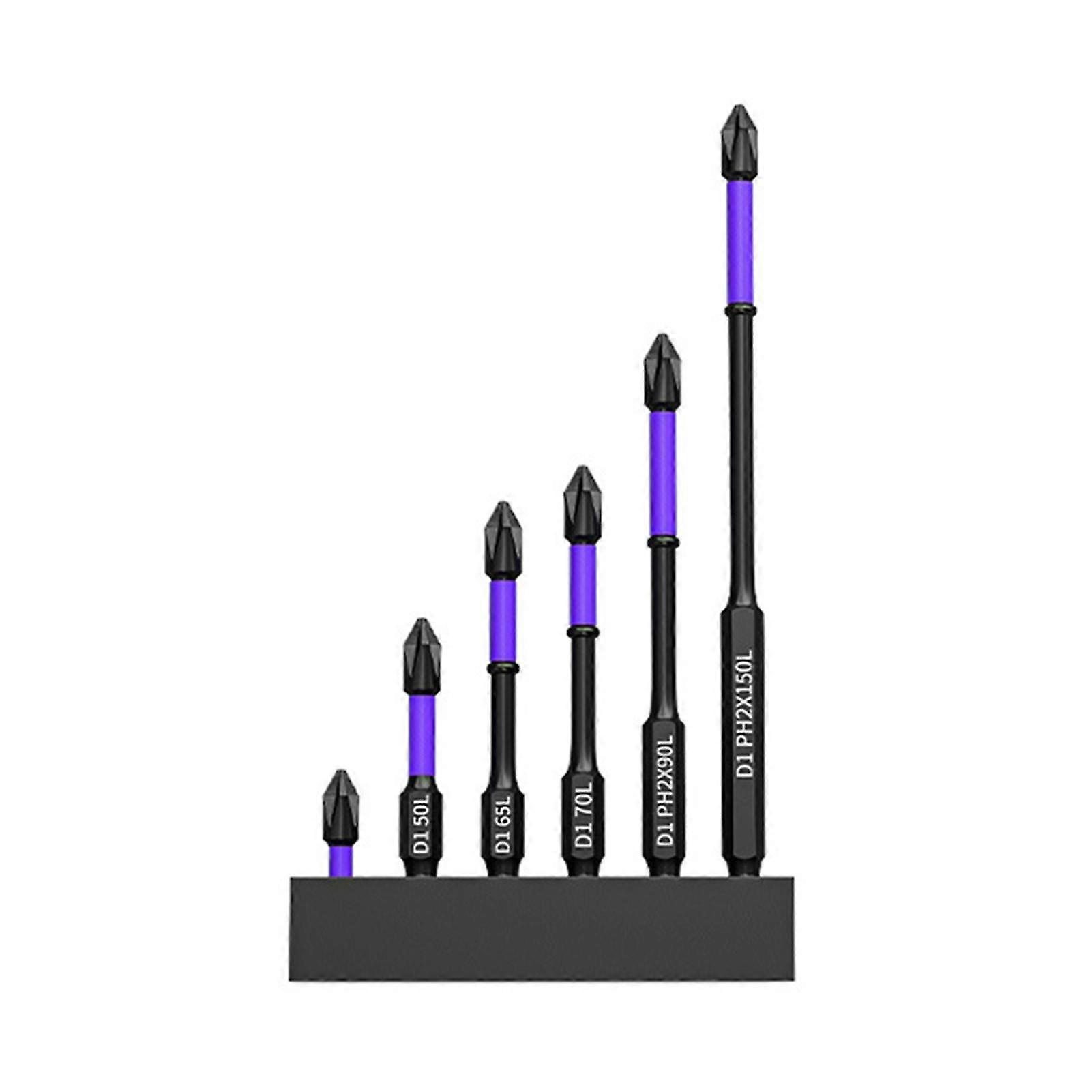 D1 Anti-slip Crossed Driver Bits With 6 Piece Reversible Screw Remover Tightener Hardware Tools