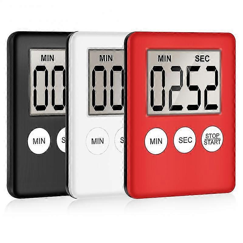 1pc Lcd Digital Screen Kitchen Timer Square Cooking Count Up Countdown Alarm Magnet Clock Sleep Clock Kitchen Supplies