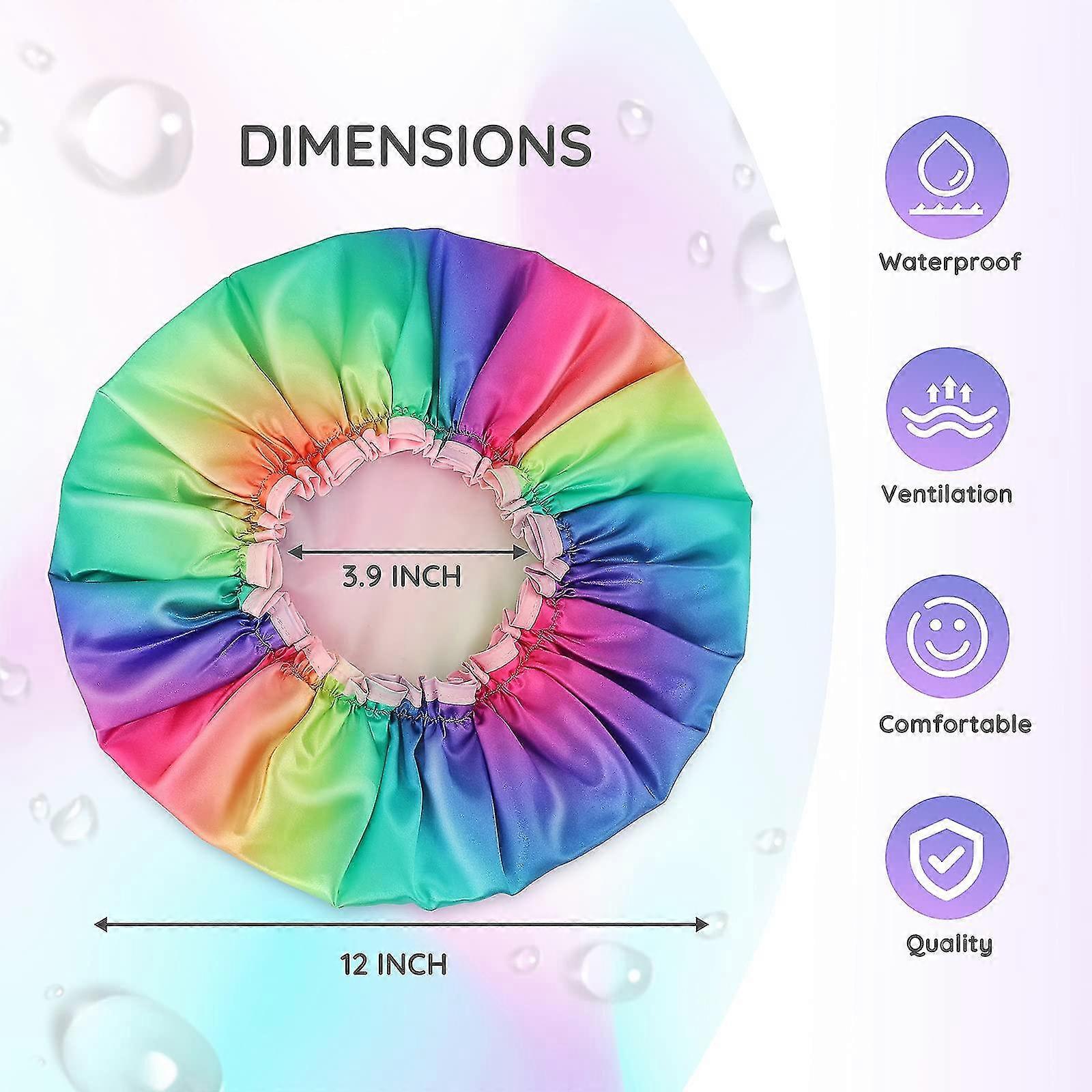 Shower Cap, Reusable Washable Double Layer Waterproof Shower Cap