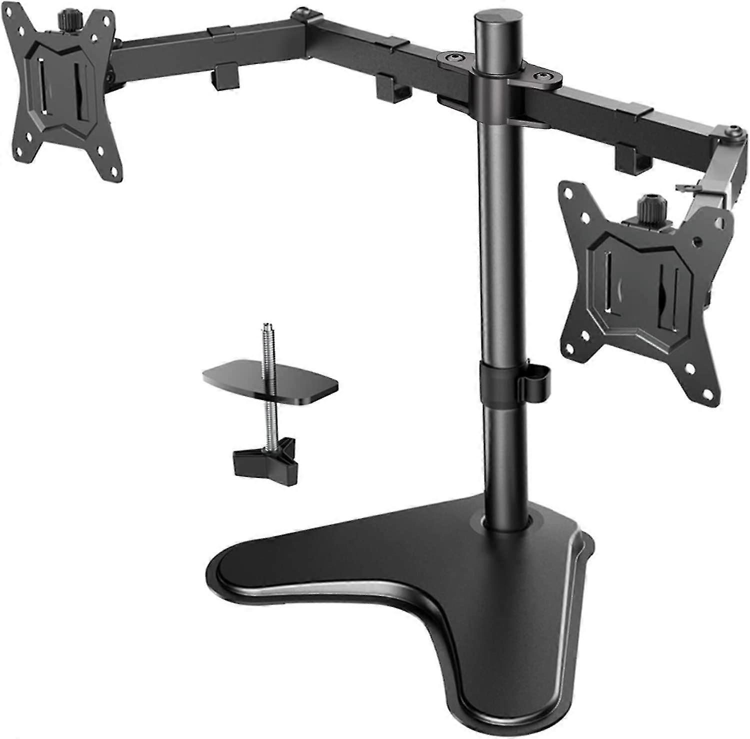 Dual Monitor Stand -acsergery Freestanding Double Monitor Arm For Two 13 To 32 Inch Flat Gift