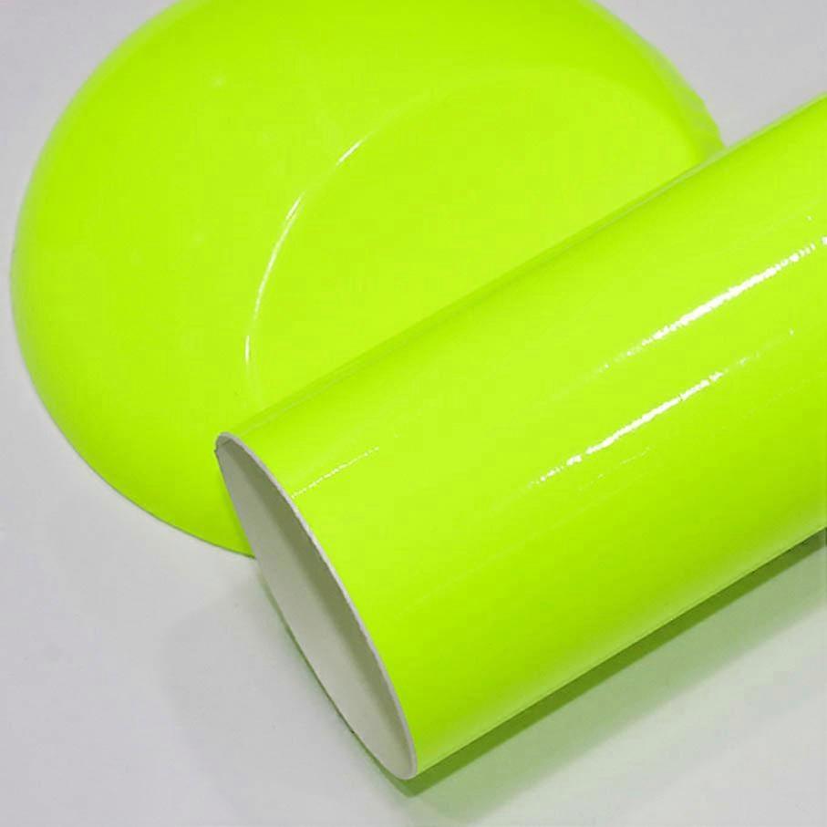 Autocollant vinyle jaune fluorescent brillant autocollant autocollant fluorescent brillant