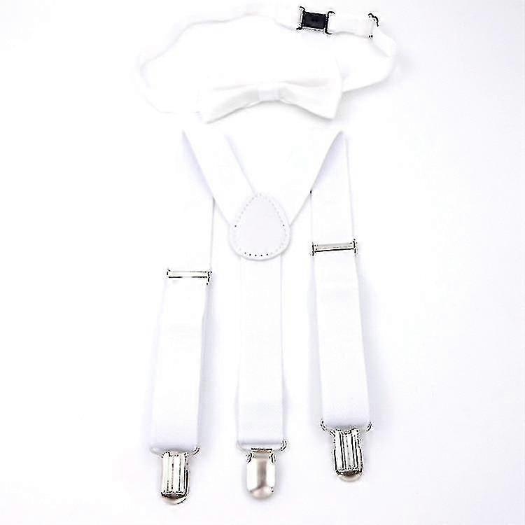 Adjustable And Elasticated Kids Suspenders With Bowtie Bow Tie Set