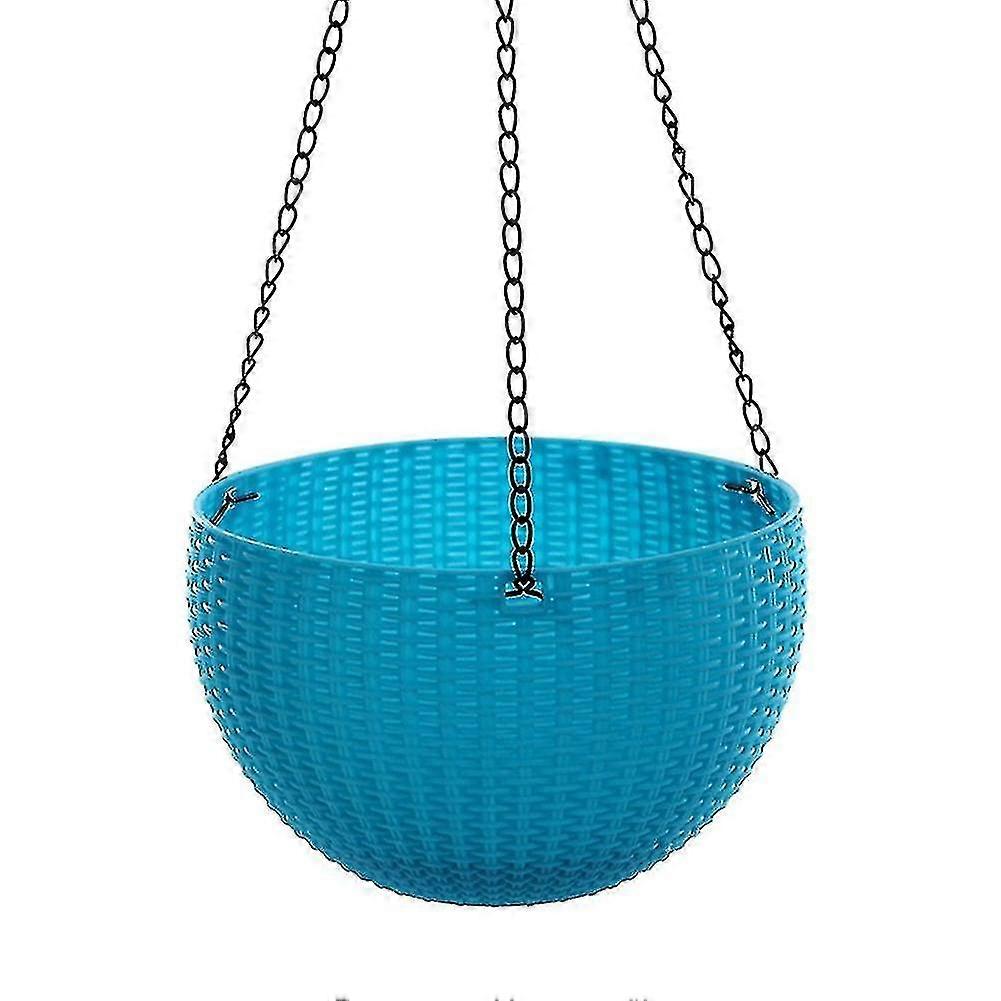 סלסלת תלייה ראטן עציץ פרחים מפלסטיק עציץ תלוי לגינה לצמח חיצוני מקורה - טוב