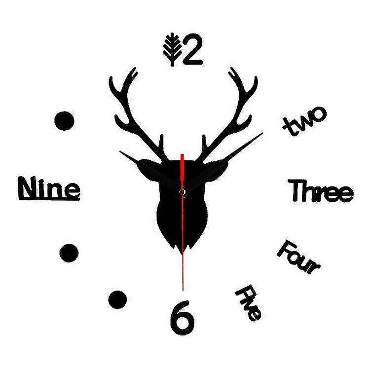 Deer Head Large Wall Clock
