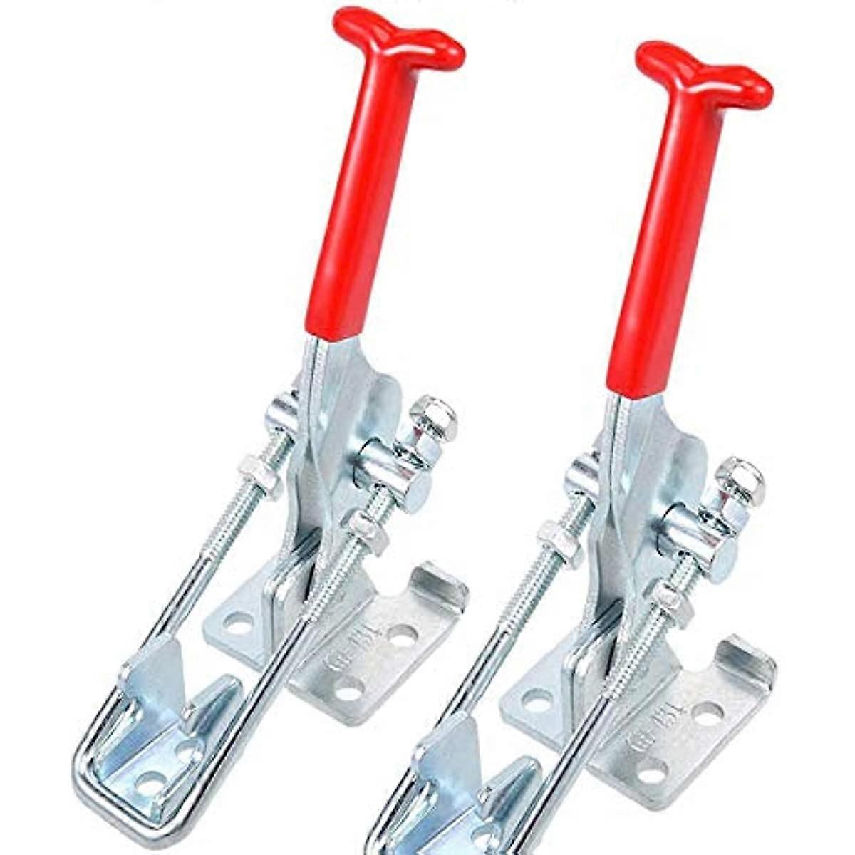 Linseray 2 stuks 431 Handgereedschap Toggle Clamps Quick Pull Haak Bolt Lock Metalen Hold Down Latch-Action Toggle Clamp 701 lbs Capaciteit