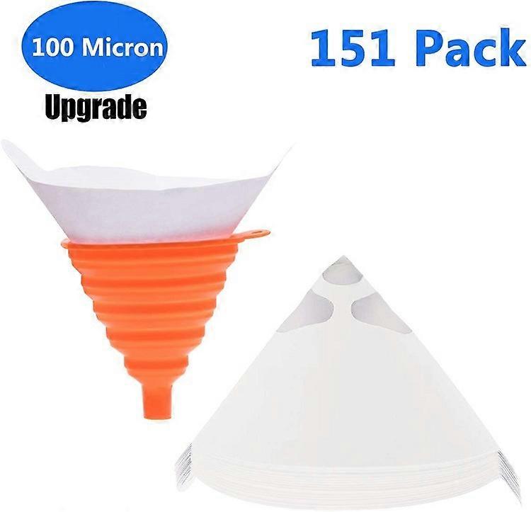150 Pcs Paint Filter, Resin Filter Disposable Paint Strainers for Automotive Spray Paint, Art Painting Cooking Oil Filter with Cone Silicone Funnel F
