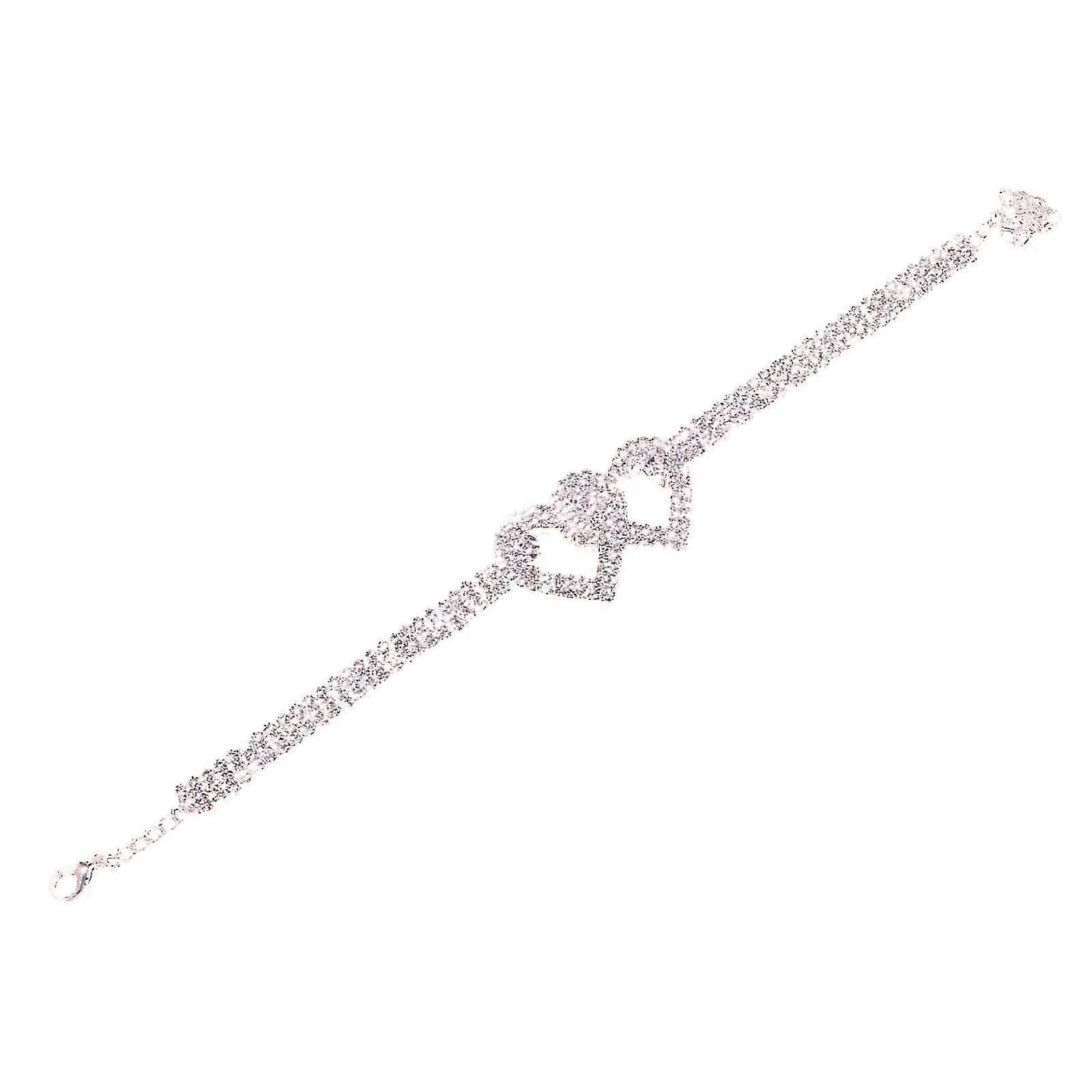 Personalized Trend, Double Love Anklet, Full Diamond Sparkling Beach Anklet