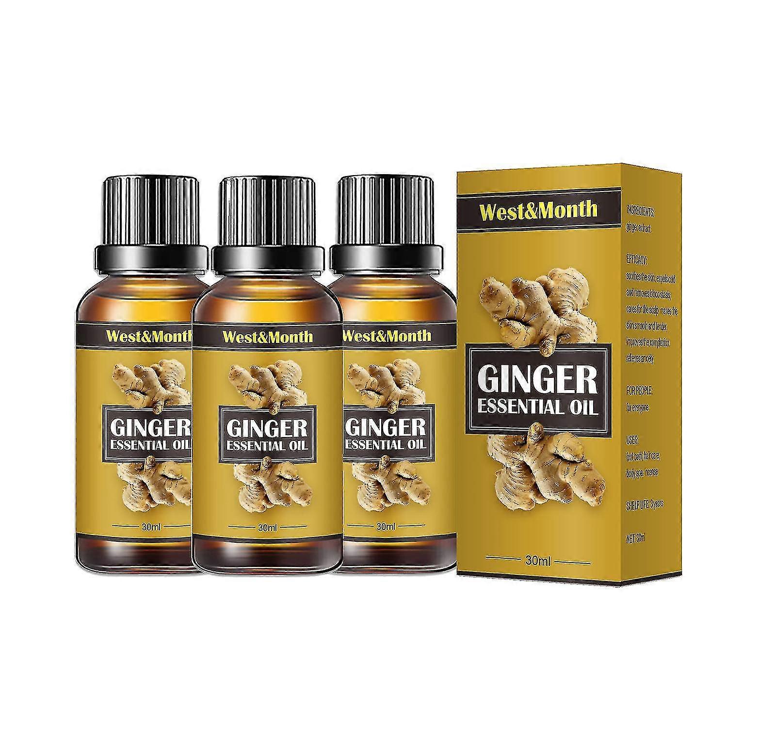 3pcs * 30mlジンジャーボディスカルプティングエッセンシャルオイルマッサージしっかり腹部太もも筋肉保湿肌痩身ボディスカルプティングエッセンシャルオイル
