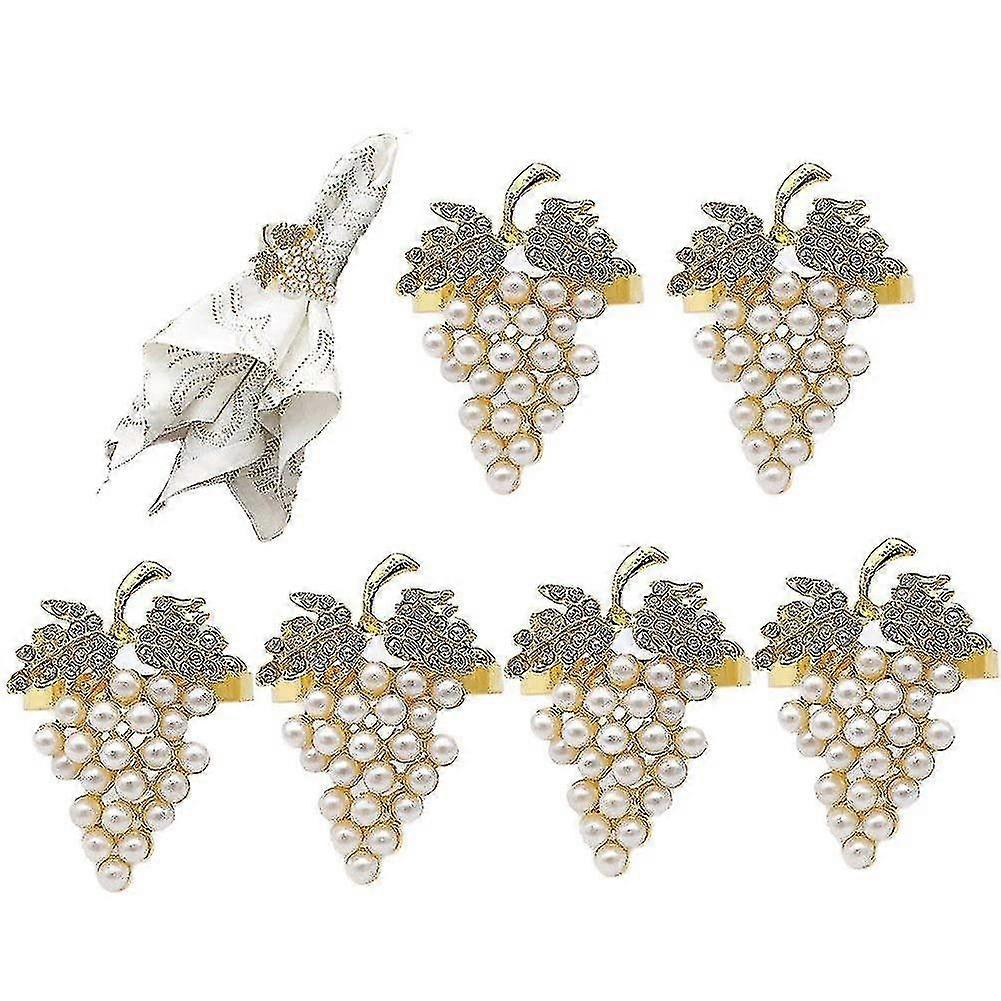 6 Pieces Napkin Rings, Fruit Napkin Buckles Grape Napkin Ring Wedding Napkin Holder