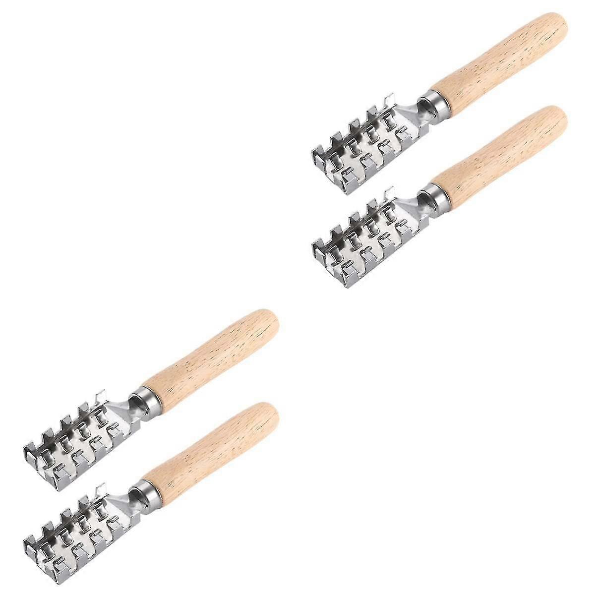 Fish Scale Peeler Fish Scale Peeler Bone Powder Scraper Fish Skin Peeler Brush With Wood (silver) (4pcs)