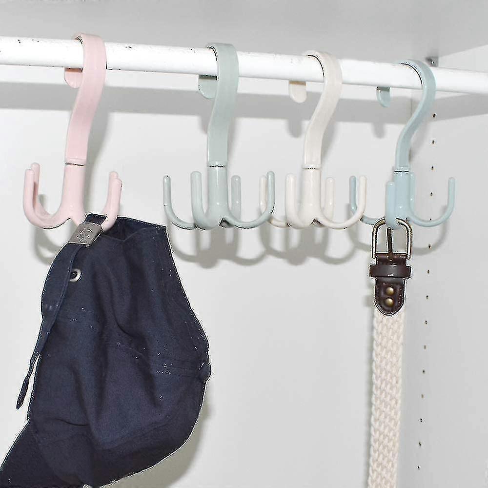 Closet Hanging Purse Rack 360 Degree Rotating 4 Hooks For Belt Scarf Rack Holder