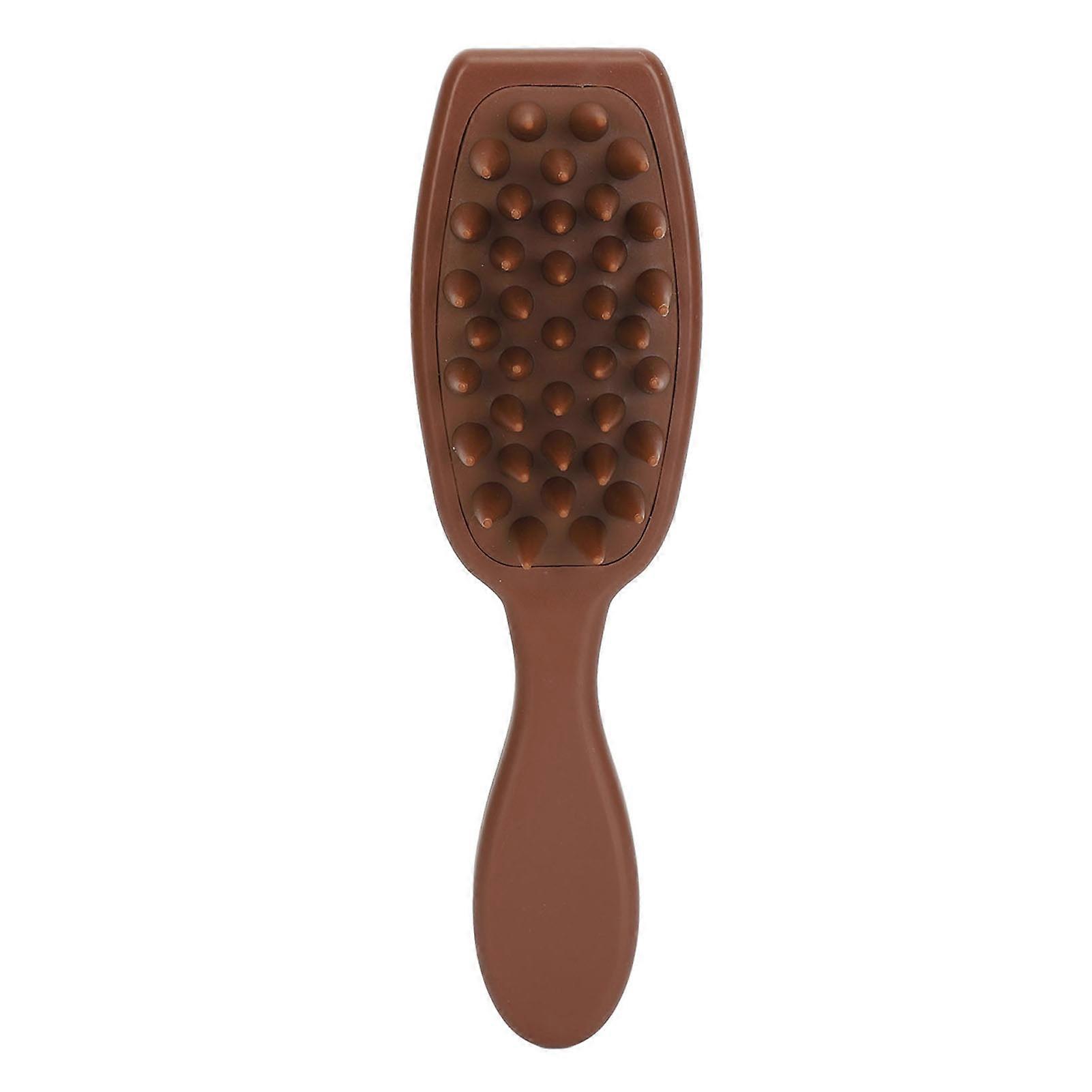 4pcs cheveux cuir chevelu masseur shampooing brosse silicone long manche améliorer la croissance des cheveux élimination des pellicules cuir chevelu brosse à récurer brun