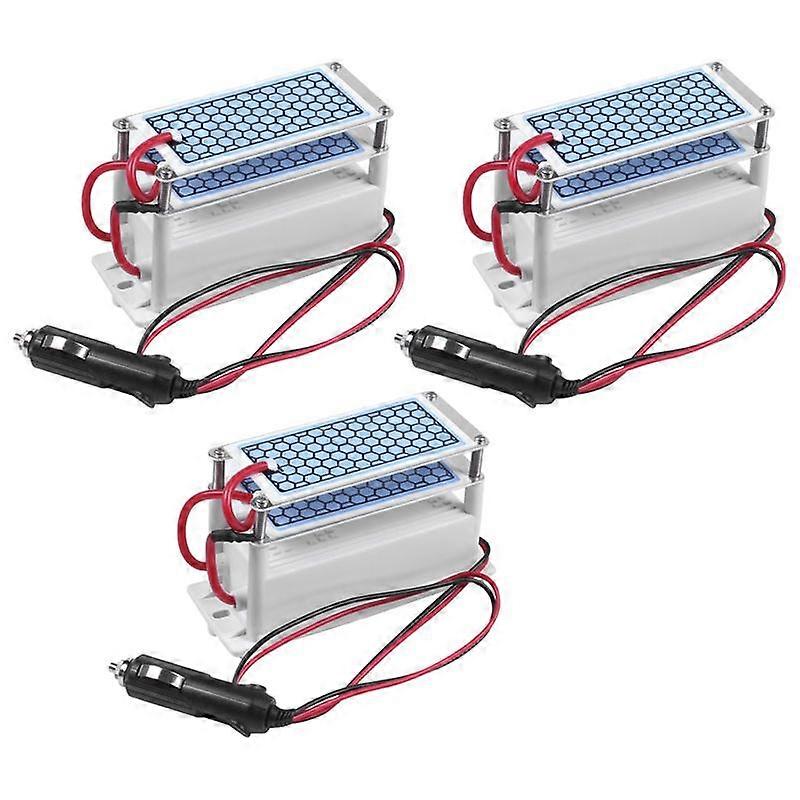 3X Ozone Generator Car 12V 10G Portable Ceramic Plate Air Purifier Air Sterilizer Car Ozone Air Air