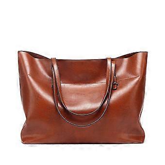 Kvinners retro skinnveske brun 37 * 13 * 30cm