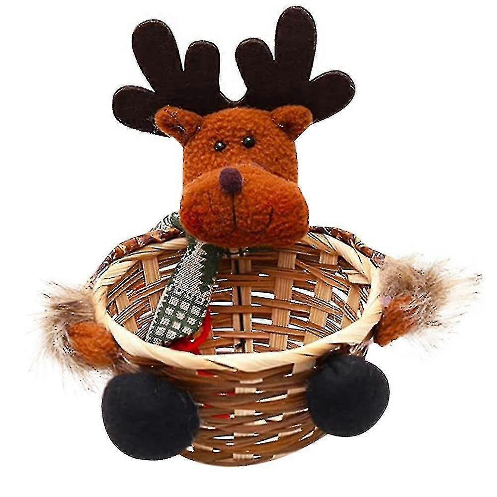 Christmas Candy Storage Box Xmas Decoration Ornament Elk Gift Basket_y