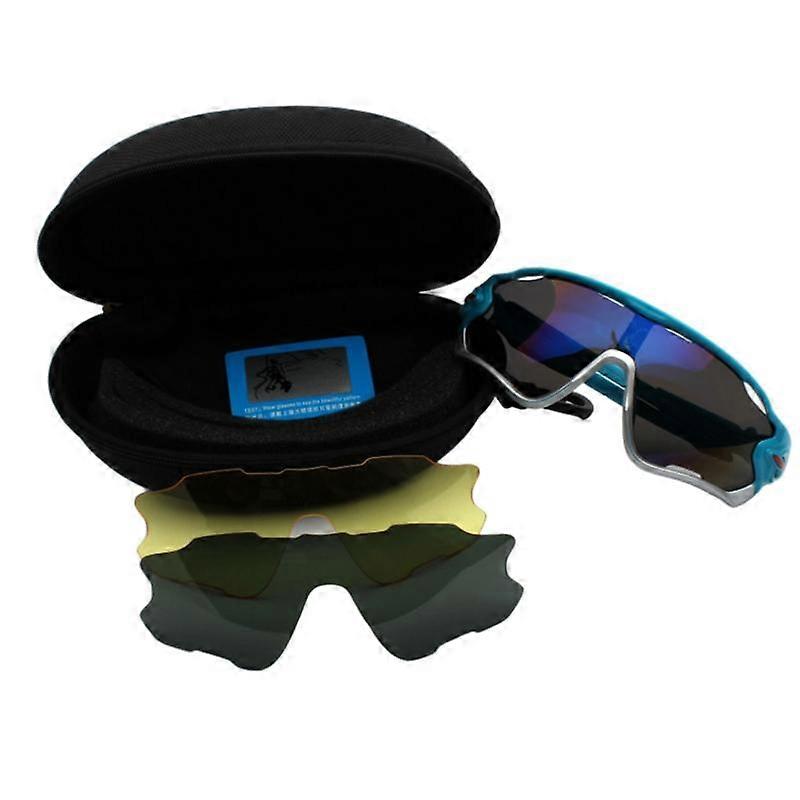 EVAGO Polarized Sports Sunglasses With 3 Interchangeable Lenes for Men Women Cycling Running Driving Fishing Glasses