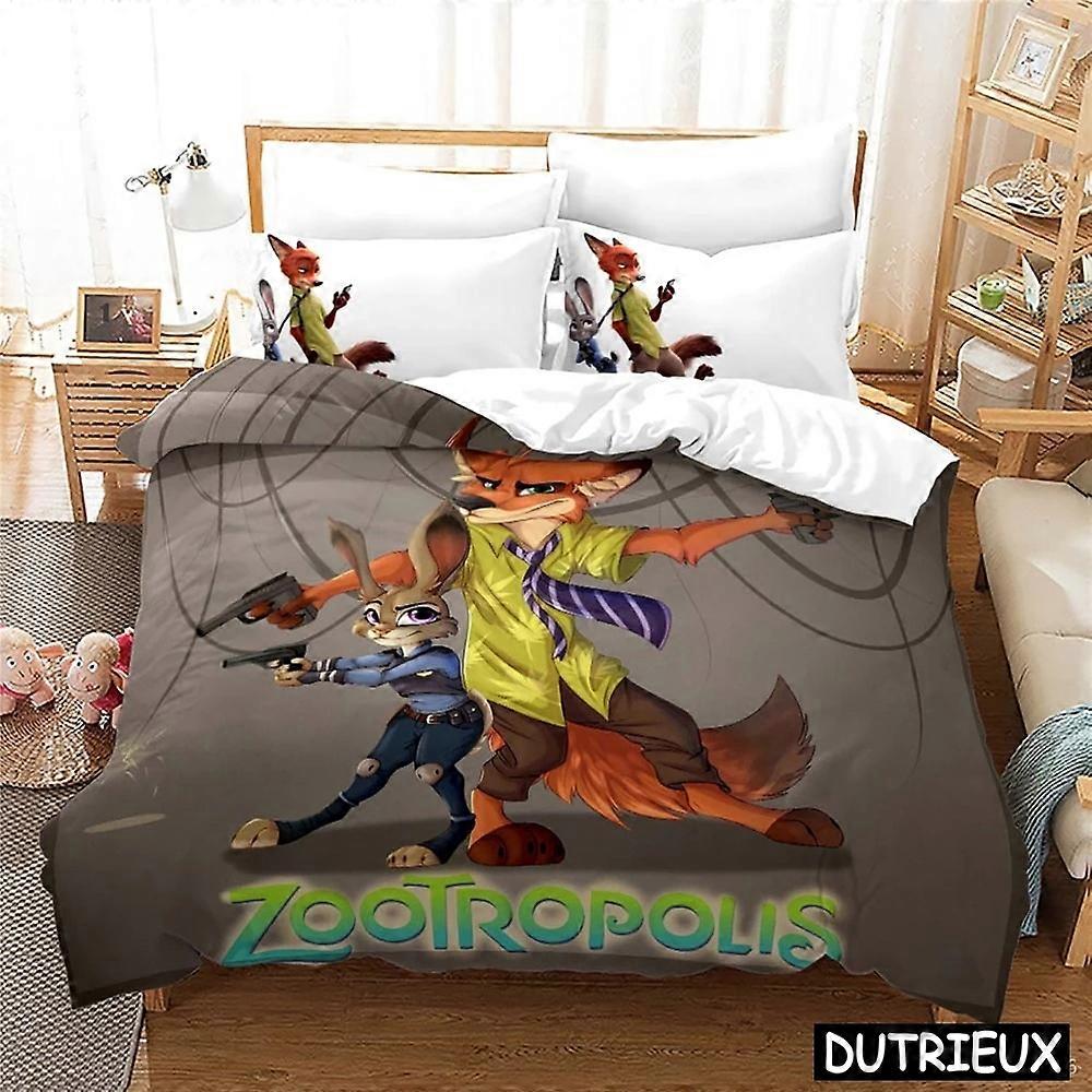 y1025 Lençóis Judy Nick cartoon animação conjunto de cama conjunto de quarto das crianças 100% poliéster 3D impressão digital conjunto de cama conjunto de quarto Lençóis vvb
