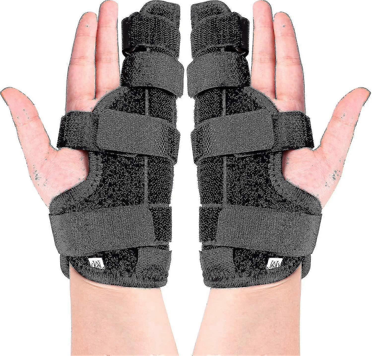 2 Pack Boxer Finger Splint Padded Support Brace Boxer Fracture Splint Metacarpal Finger Splint Hand