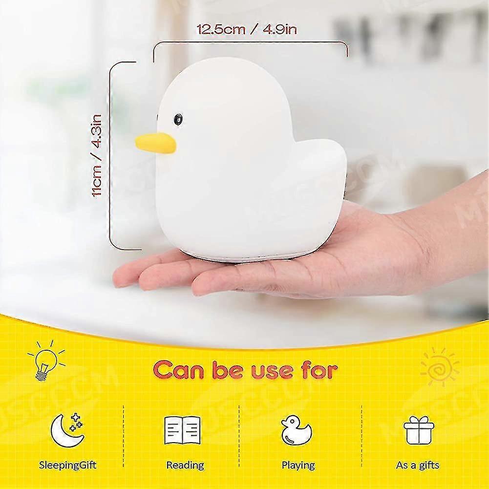 ليد ضوء الليل، سيليكون بطة مصباح ليلي مع 2 أوضاع الضوء، 2 مؤقت، USB