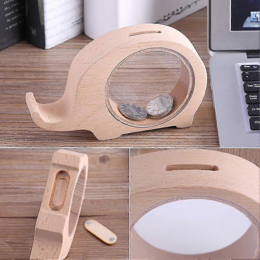 Ζώο χαριτωμένο δημιουργικό ξύλινο piggy τράπεζα piggy τράπεζα σπίτι διακόσμηση (1pcs)