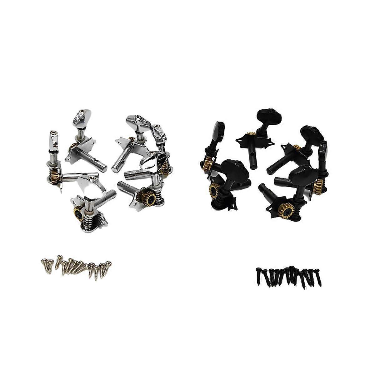 Vintage Open Gear String Tuners Tuning Pegs Key for Acoustic Classical Guitar Accessories Black