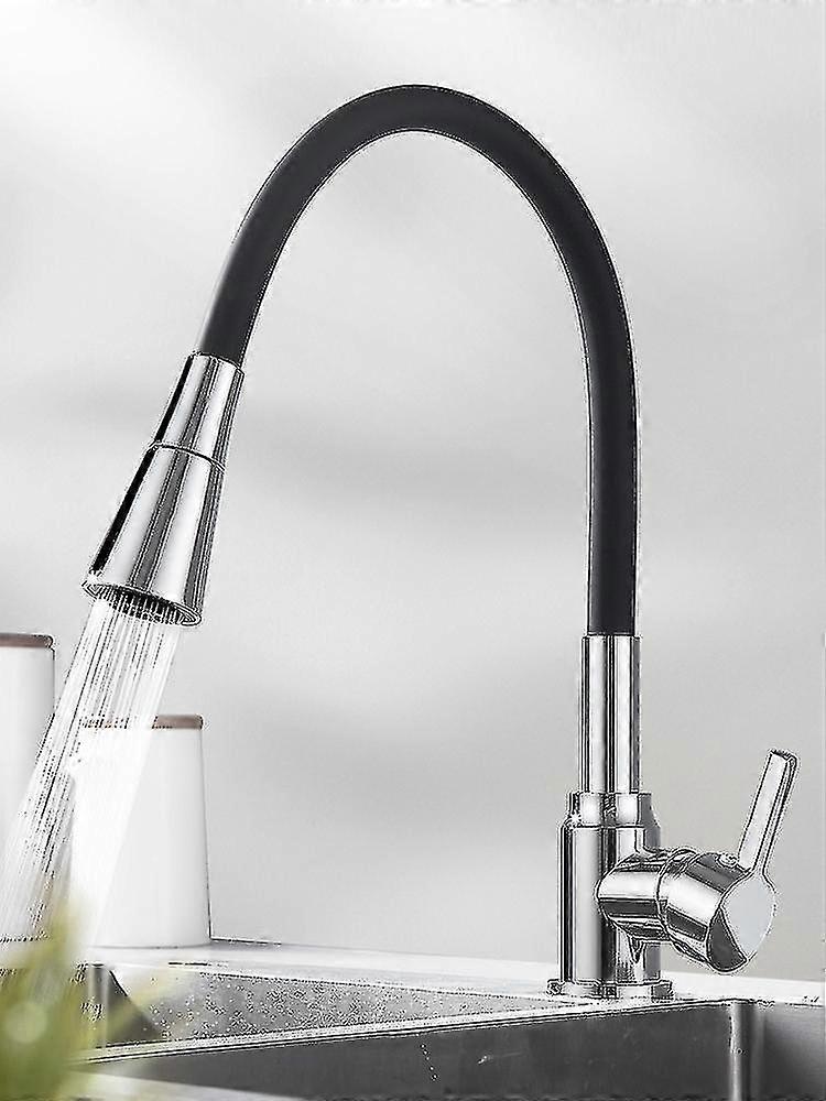 Küchenspüle Wasserhahn Schwarzer Küchenmixer Wasserhahn Single Lever Swivel Spout Küchenhahn Chrom