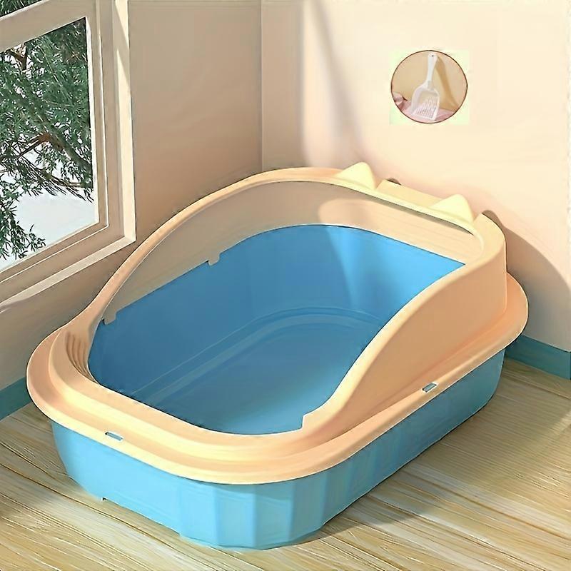 Large Size Luxury Cat Litter Box - Semi-enclosed, Anti-Splash Design for Odorless Cleaning - Ideal for Busy Cat Owners and Multi-cat Families