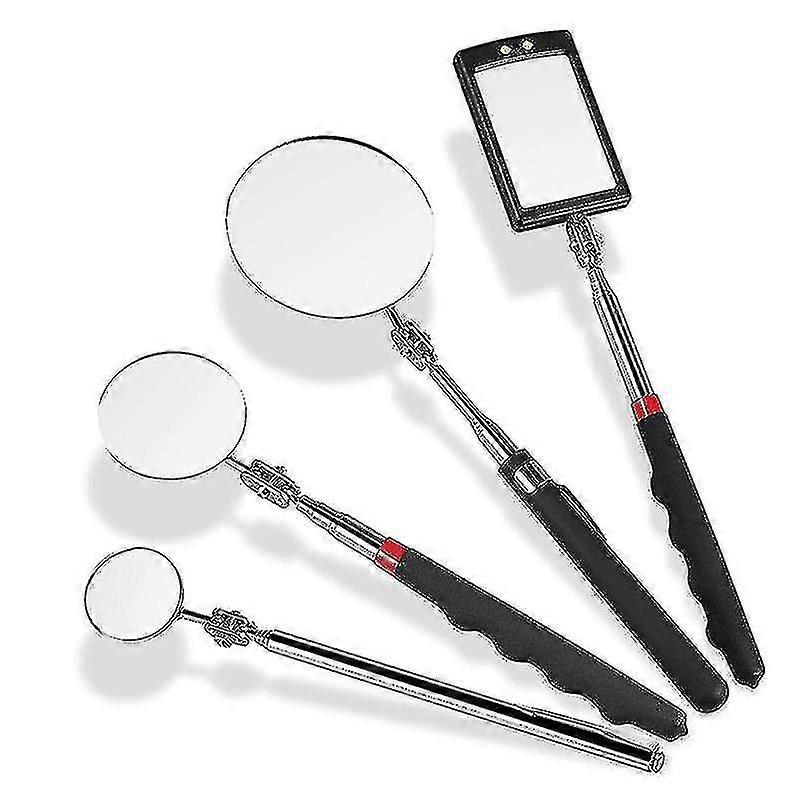 4pctelescoping Inspection Mirror,led Lighted Flexible Telescoping Mirror Inspection Tool For Checki