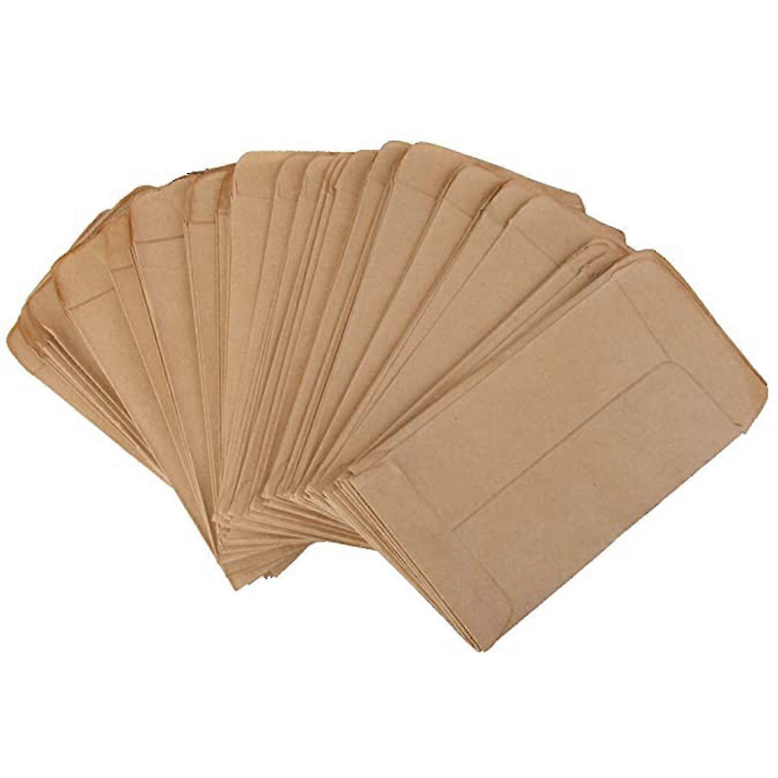 100pcs Vintage Kraft Χάρτινη τσάντα σπόρων Πουγκί παχιά τσάντα σπόρων Kraft τσάντα χαρτιού-hibn-hibn