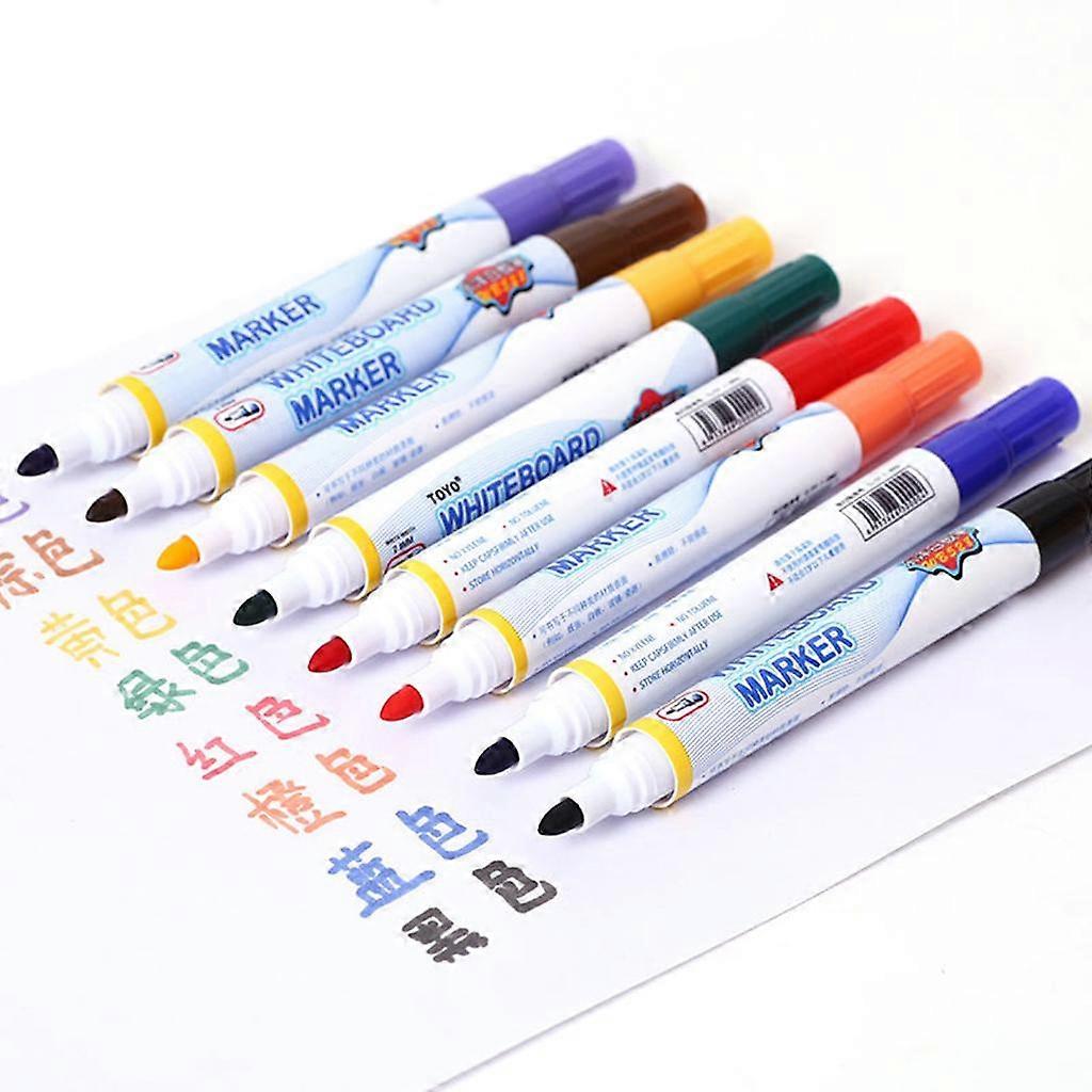 8 Color Whiteboard Marker Non Toxic Mark Sign Dry Erase Markers