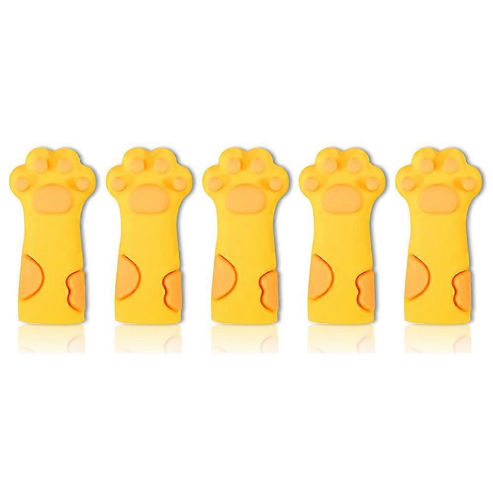 5pcs Scissors Sheath Safety Leather Scissors Cover Protector Yellow