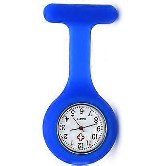 Nurse Watch Brooch, Silicone with Pin/Clip, Infection Control Design, Health Care Nurse Doctor Paramedic Medical Brooch Fob WatchBlue