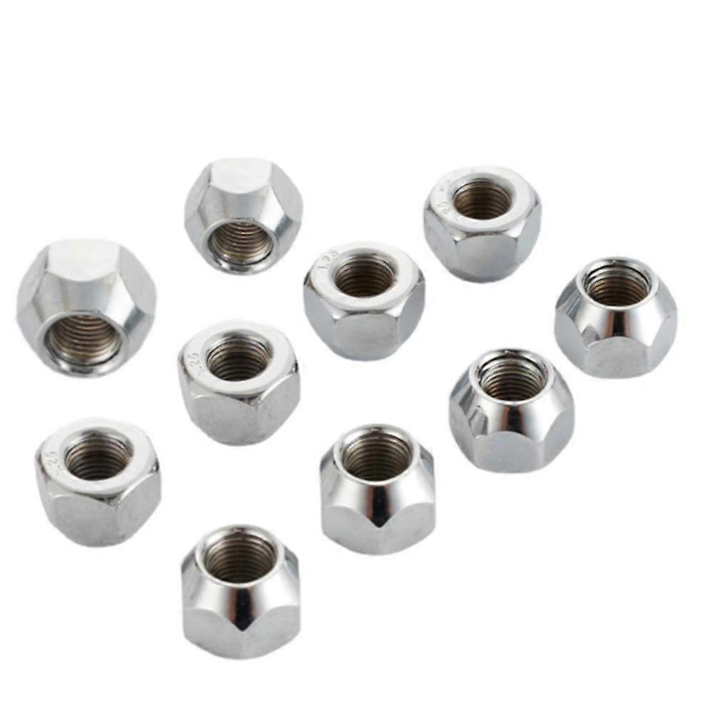 10 pcs Height 16mm Wheel Lugs Nuts M12x1.25,M12x1.5, M14x1.5,1/2"-20 Trailer Lugs Tire Acorn Nut 21mm Hex Wheel Nuts