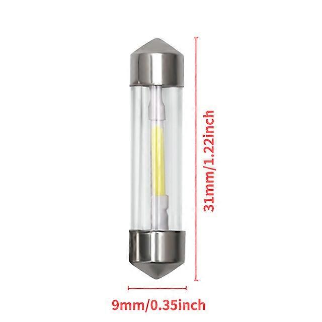 1X Glass Housing COB Filament C5W C10W Festoon 31 36 39 41MM Door Trunk Led For Car License Plate Light Dome Lamp 6000K Bulb 12V
