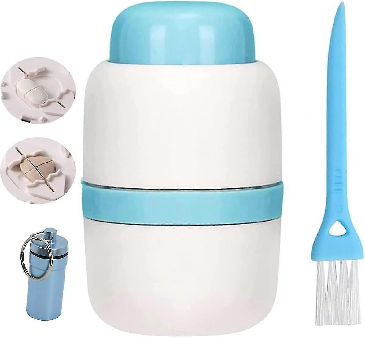 SDIGV Pill Cutter, 1/4 Divider, 1/2 Divider Sturdy Tablet Cutter, Hidden Blade, Ideal for Cutting Vitamins, Tablets (Blue)