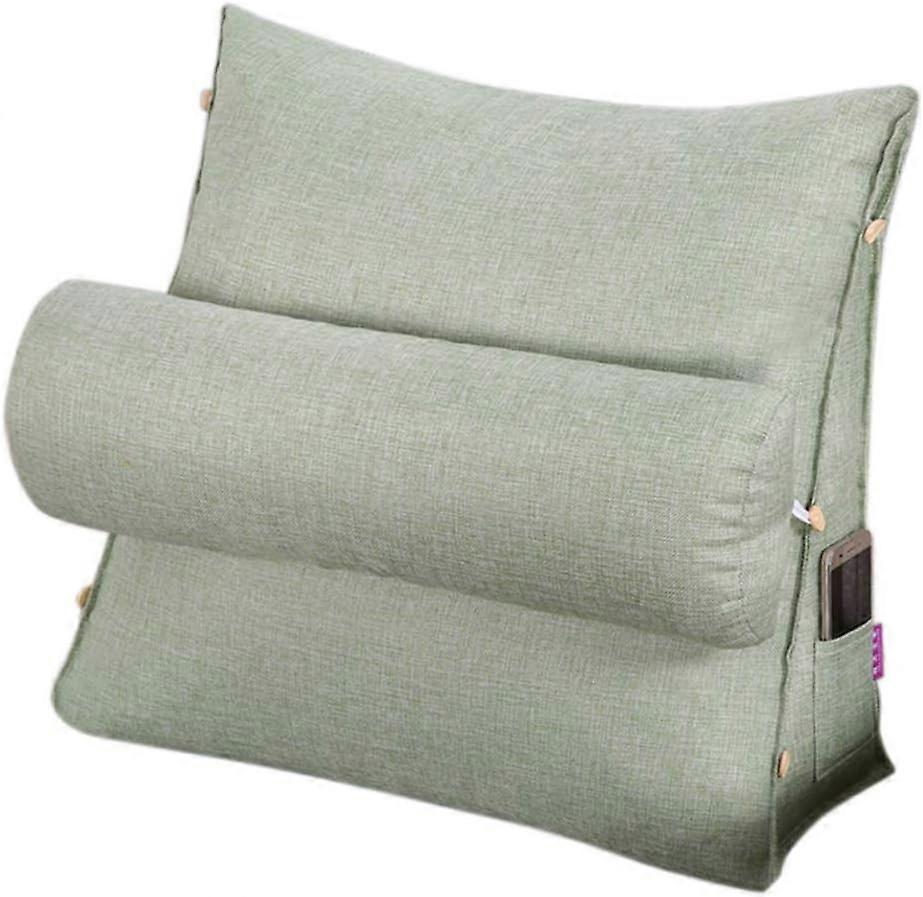 Reading and TV Pillow, Back Wedge Cushion Pillow with Adjustable  and Pockets,Triangle Back Pillow