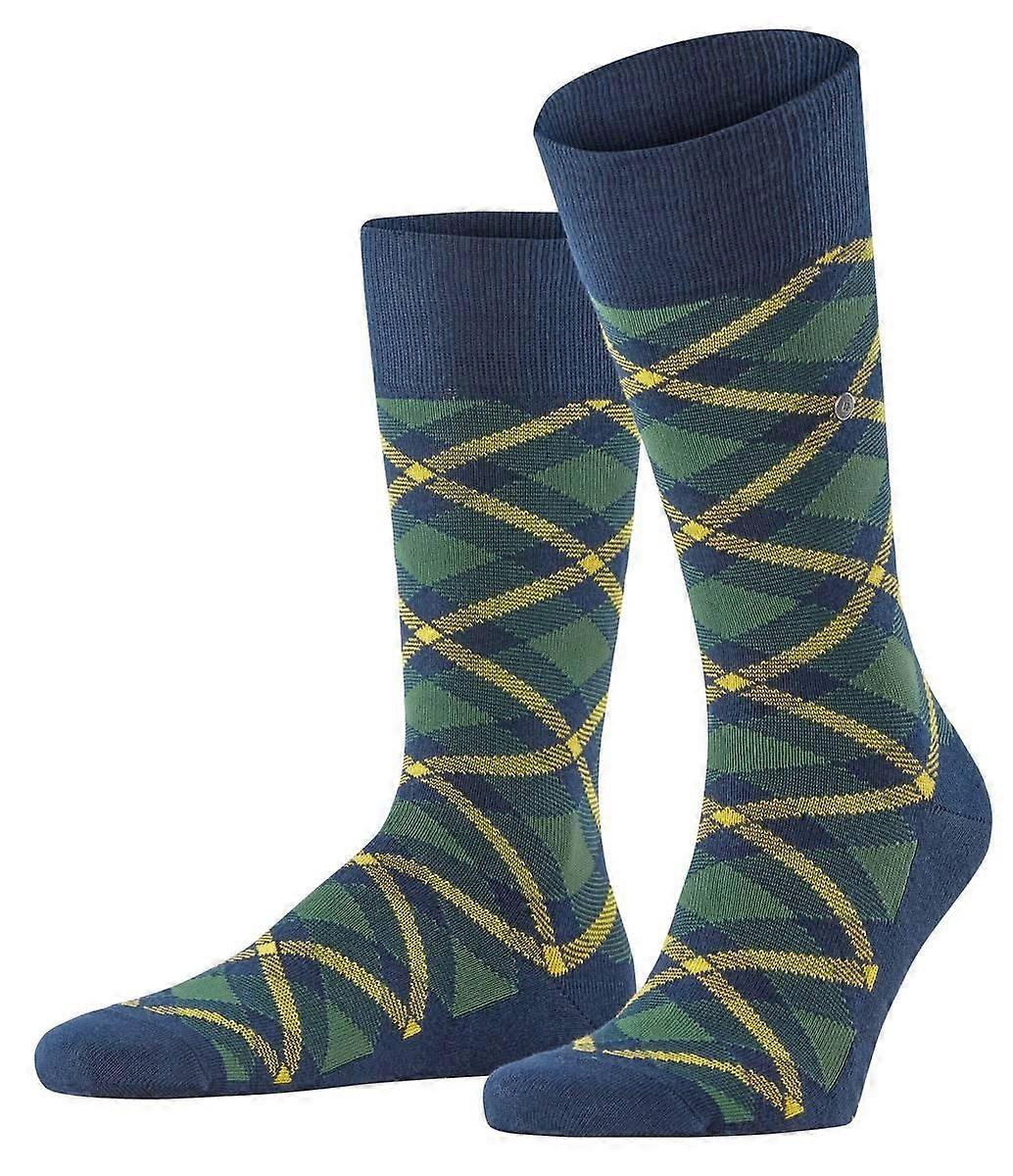 Burlington Tartan Socks - Marine Blue