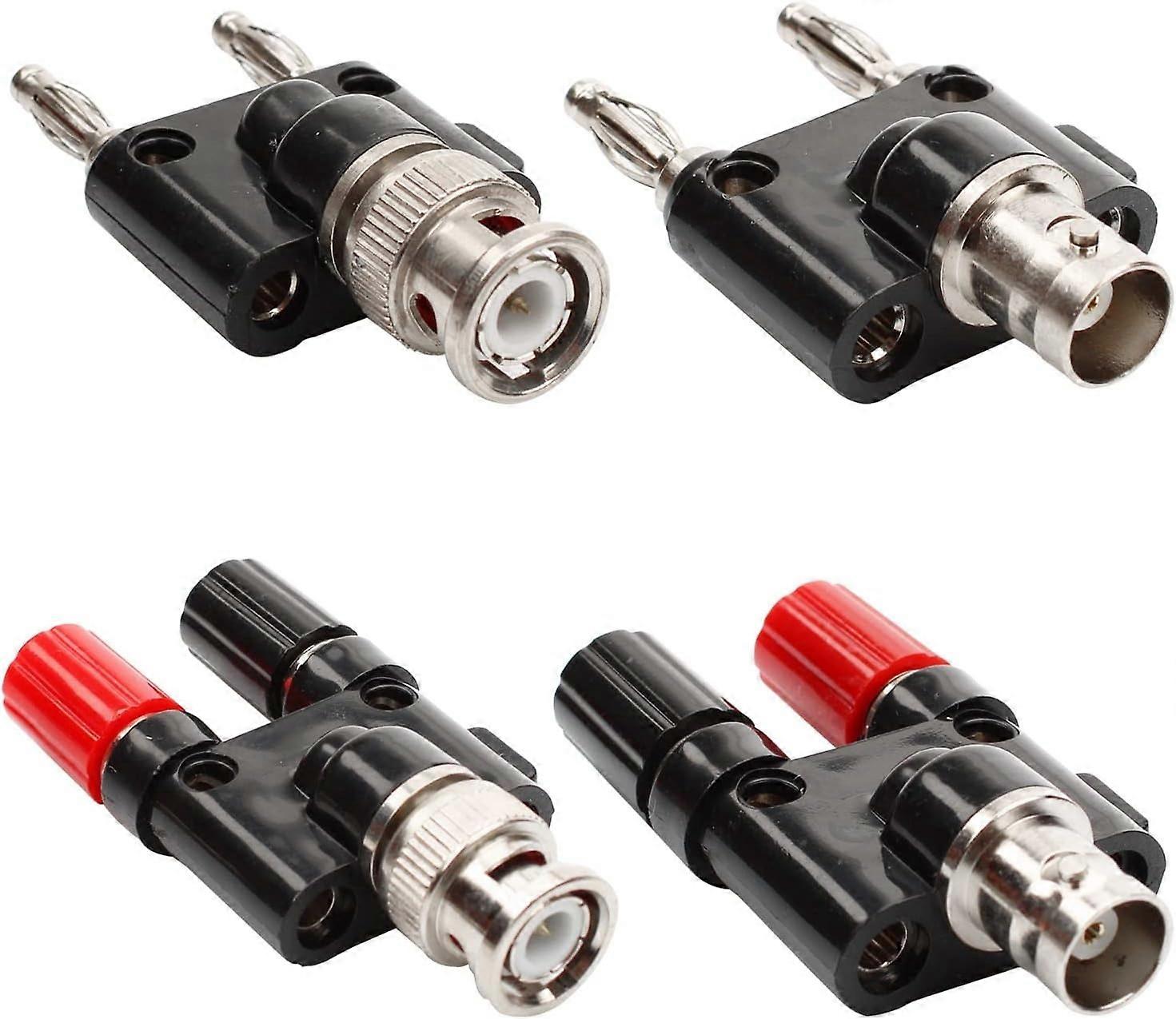 BNC-auf-4-mm-Bananenadapter,BNC-Adapter,BNC-Stecker auf 2 x 4-mm-Dual-Bananenbuchsen-Adapter