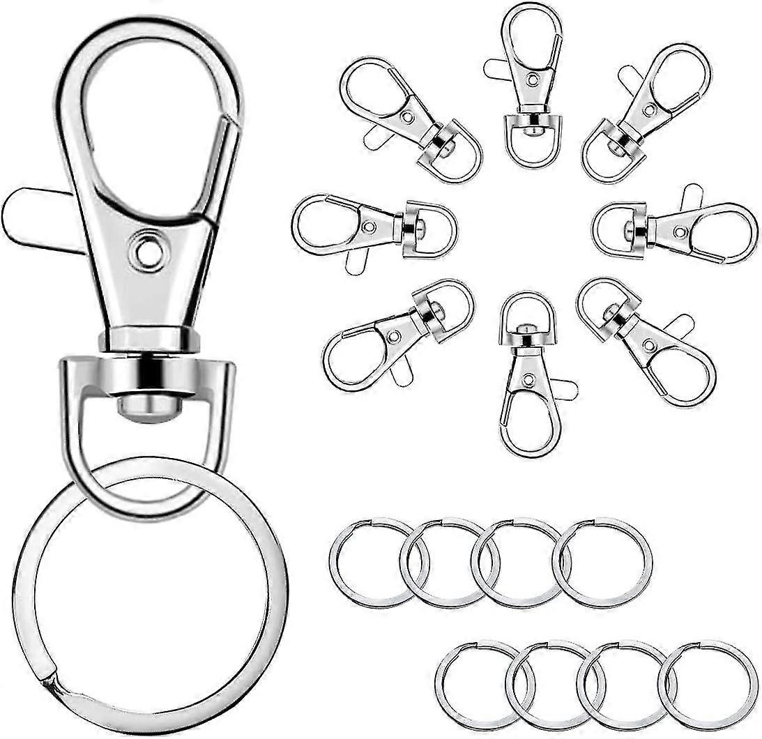 100 Pcs Keychain Hooks With Key Rings, Keychain Clip Hooks With Rings For Lanyard Jewelry