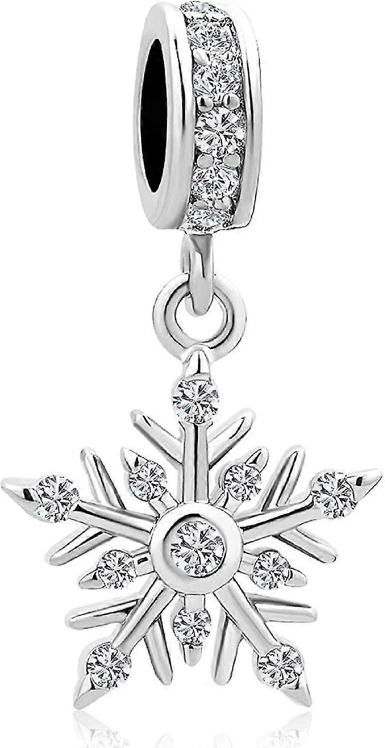 Christmas Snowflake Dangle Charms Compatible With Pandora Bracelets