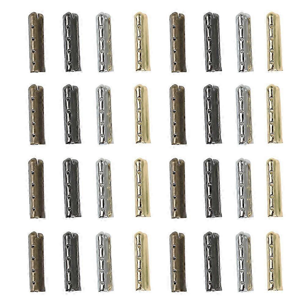 100Pcs Metal Aglets Durable Shoelace Tip Shoe Lace Replacement End for DIY