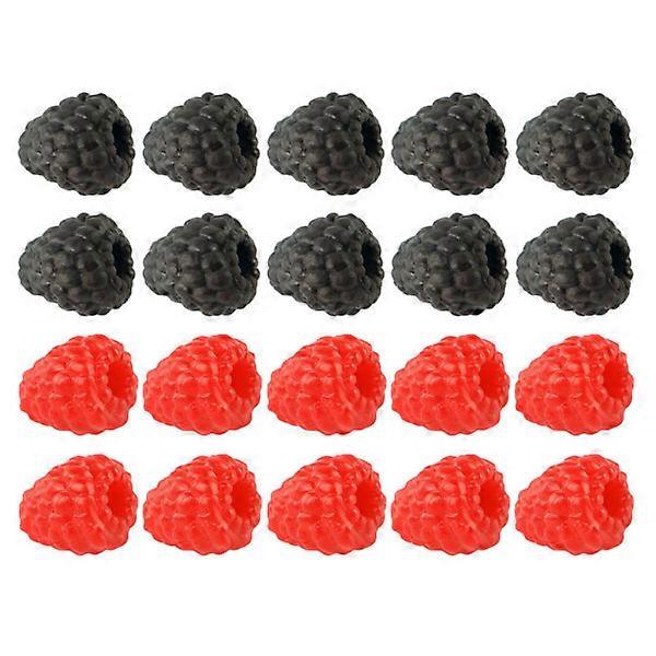 20pcs Simulated Fruit Raspberry Ornaments Lifelike Raspberry Models Photo Props