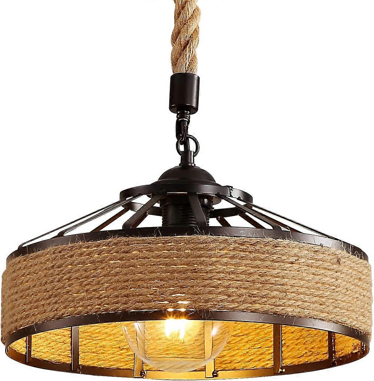 Hemp Rope Chandelier,E27 Light Fixture 220V (30CM) [Energy Class E]