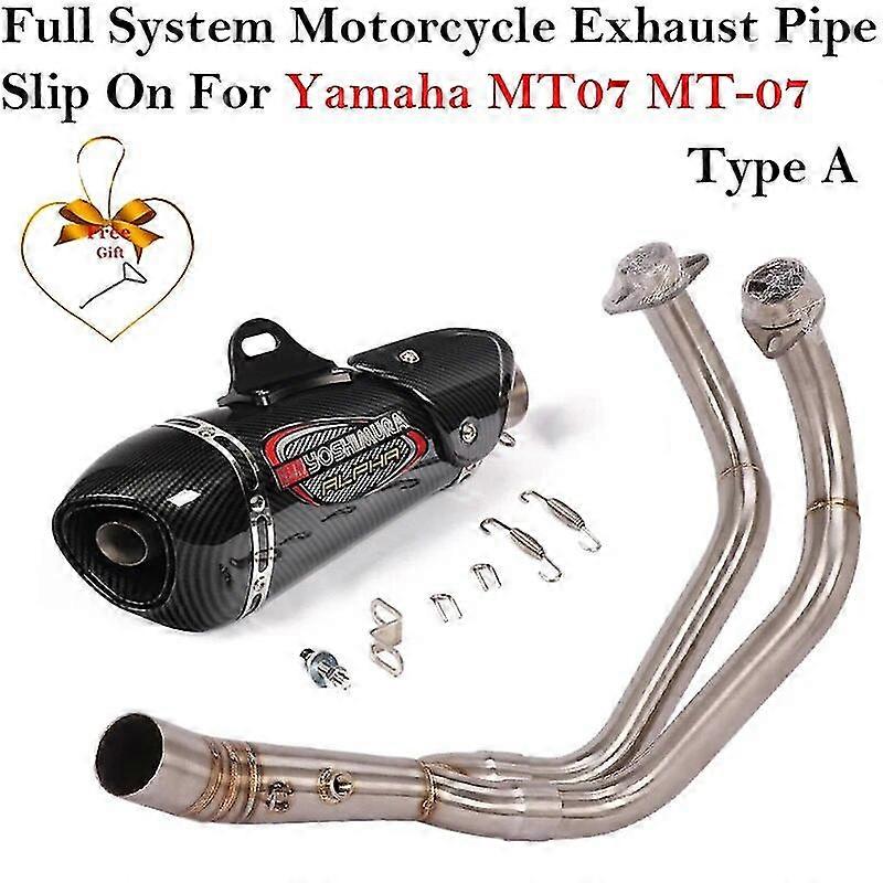 Znakomita rura wydechowaUniwersalna Yoshimura Slip On do Yamaha MT07 MT-07 FZ07 R7 Motocykl Pełny system Tłumik wydechowy Link Link Pipe Escape DB Killer