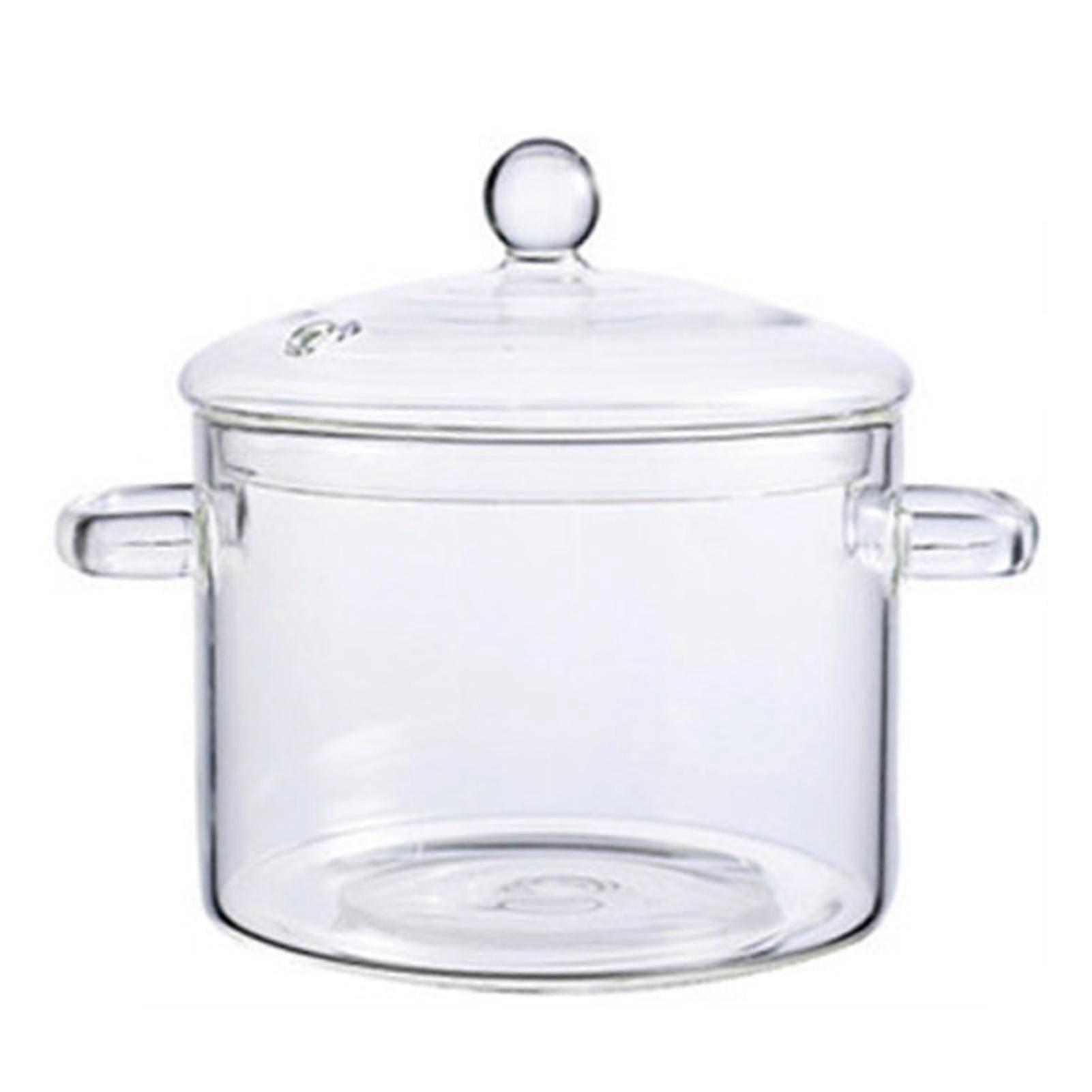 Clear Glass Cooking Stovetop Pots Thicker And Heavier Upgraded Glass Pot For Use On Open Flames And Gas Stovetops Tw
