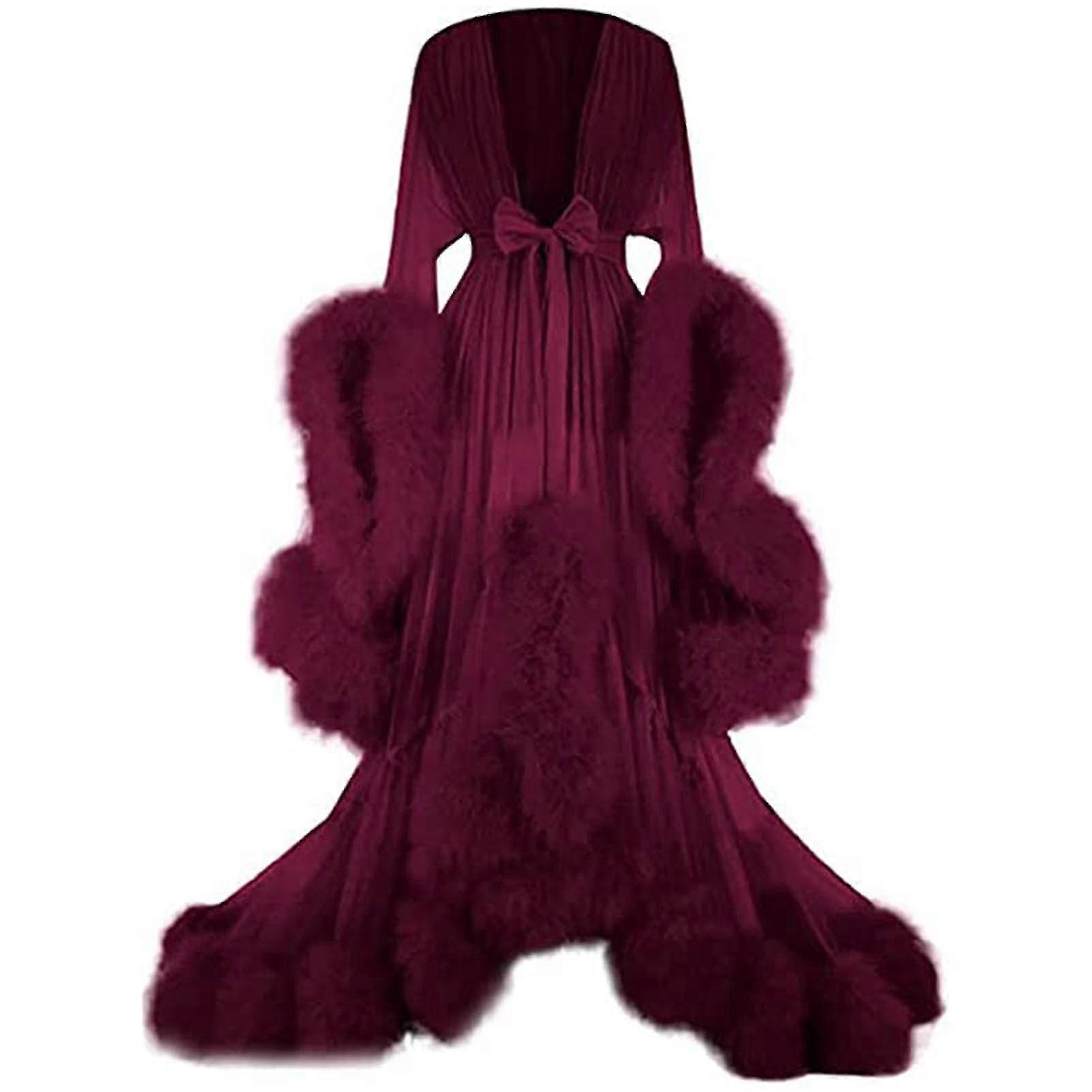 Women's Trailing Long Dress Feather Flared ermene kjole perfekt for utdrikningslag TW