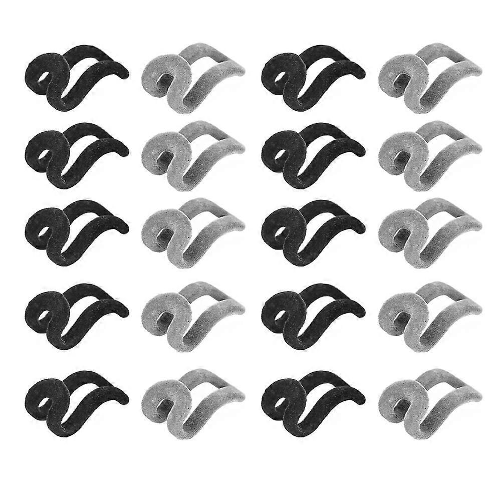 20Pcs Flocking Hanger Hook Mini Plastic Hanger Hooks S-shaped Coat Hanger