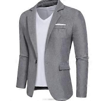 Icegrey Casual katoenen linnen jas voor heren, lichtgewicht blazer met 2 knopen, sportief, slim fit, vrijetijdsblazer, marineblauw, XL