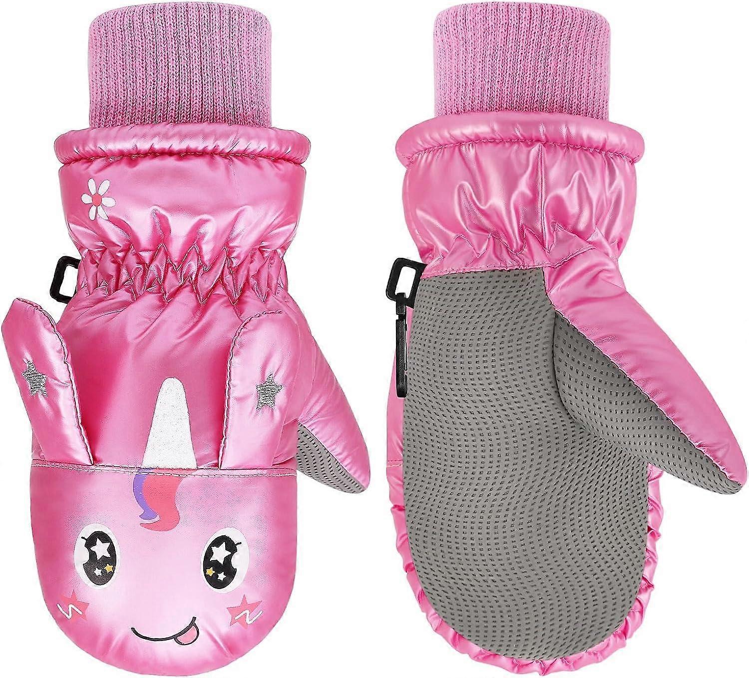 Toddler Mittens Snow Gloves, Warm Coral Fleece Toddler Gloves
