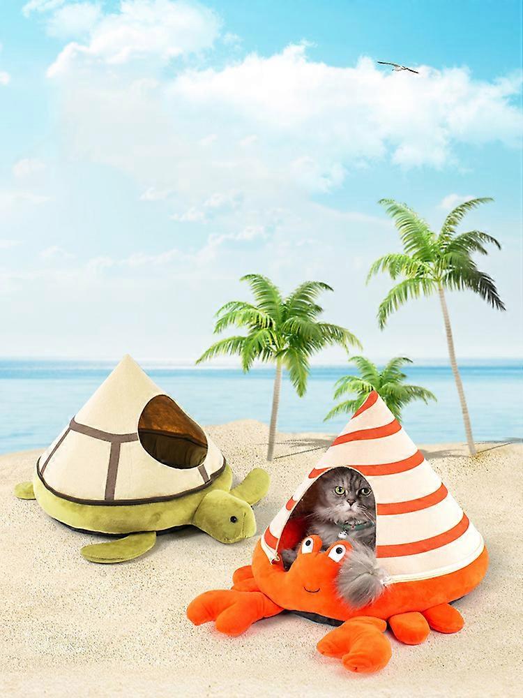 New Hot Cat Nest Crab Turtle Shaped Cat Sofa Bed Cute and Comfortable Pet Cat House Removable Four Seasons Use Soft Pet Bed